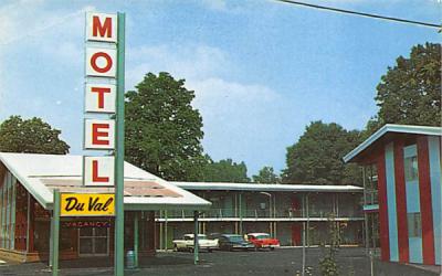 Motel Du Val Main Street Ellenville, New York Postcard