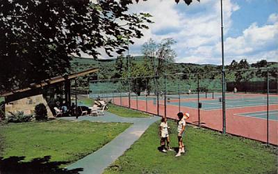 The Fallsview Tennis Court Ellenville, New York Postcard