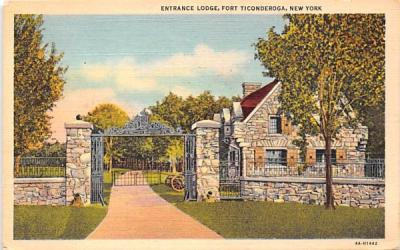 Entrance Lodge Fort Ticonderoga, New York Postcard