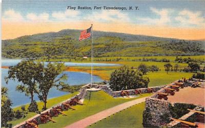 Flag Bastion Fort Ticonderoga, New York Postcard