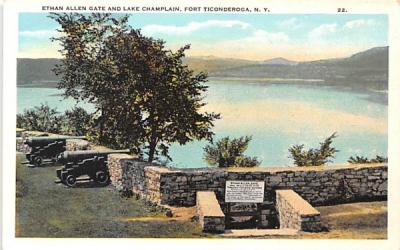 Ethan Allen Gate Fort Ticonderoga, New York Postcard