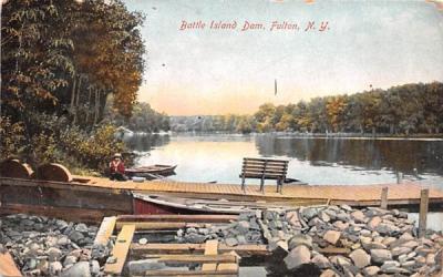 Battle Island Dam Fulton, New York Postcard