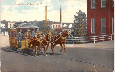 Horse Car Fulton, New York Postcard