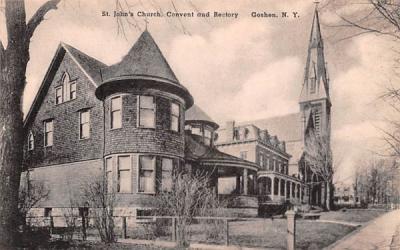 St John's Church, Convent & Rectory Goshen, New York Postcard