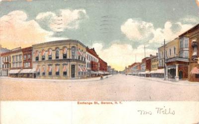 Exchange Street Geneva, New York Postcard