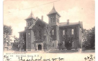 High School Geneva, New York Postcard