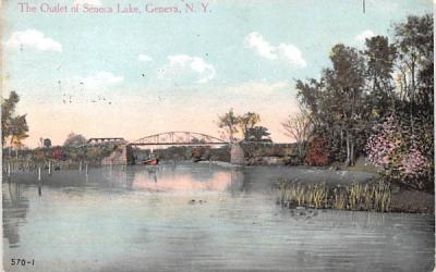 Outlet of Seneca Lake Geneva, New York Postcard