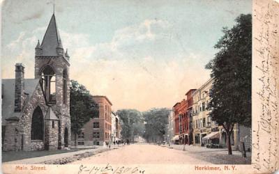 Main Street Herkimer, New York Postcard