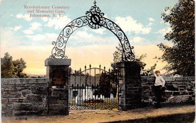 Revolutionary Cemetery & Memorial Gate Johnstown, New York Postcard