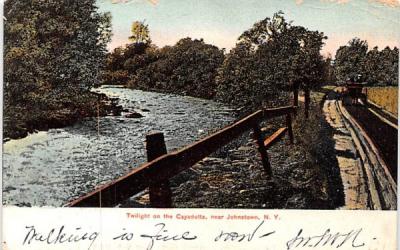 Twilight on the Cayadutta Johnstown, New York Postcard