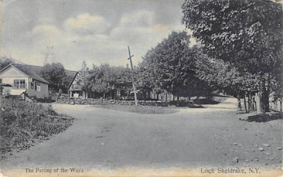 The Parting of the ways Loch Sheldrake, New York Postcard