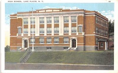 High School Lake Placid, New York Postcard