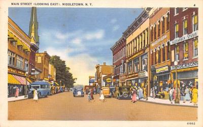 Main Street Middletown, New York Postcard