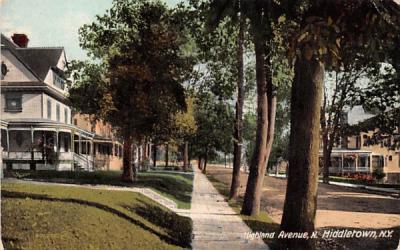 Highland Avenue Middletown, New York Postcard