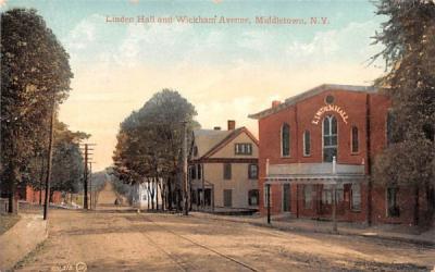 Linden Hall & Wickham Avenue Middletown, New York Postcard