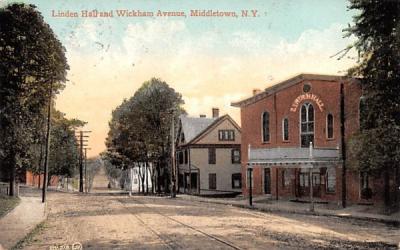 Linden Hall & Wickham Avenue Middletown, New York Postcard