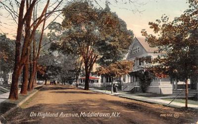 Highland Avenue Middletown, New York Postcard