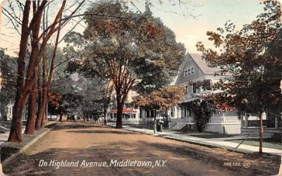 Highland Avenue Middletown, New York Postcard