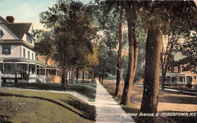 Highland Avenue Middletown, New York Postcard