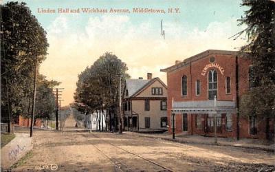 Linden Hall & Wickham Avenue Middletown, New York Postcard