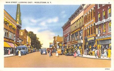 Main Street Middletown, New York Postcard