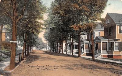 Linden Avenue South from Groo Street Middletown, New York Postcard