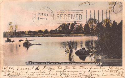 Near Outlet of Fairchild Lake Monticello, New York Postcard