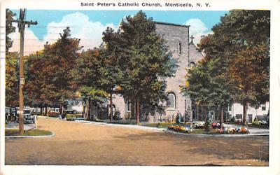 Saint Peter's Catholic Church Monticello, New York Postcard