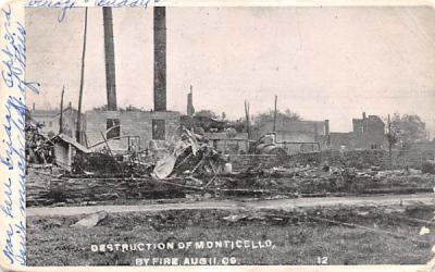 Destruction of Monticello Fire New York Postcard