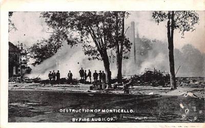 Destruction of Monticello Fire New York Postcard