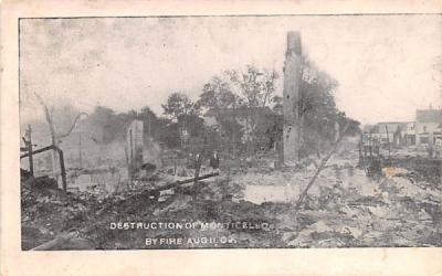 Destruction of Monticello Fire New York Postcard