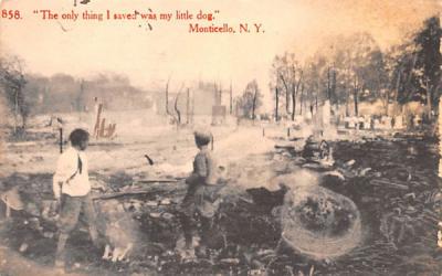 Destruction of Monticello Fire New York Postcard