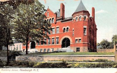 Academy School Newburgh, New York Postcard