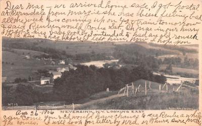 Looking East Neversink, New York Postcard