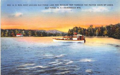 US Mail Boat Old Forge, New York Postcard