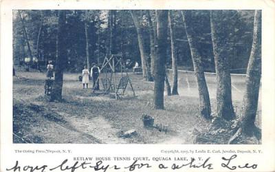 Retlaw House Tennis Court Oquaga Lake, New York Postcard