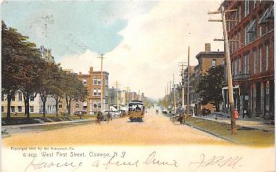 West First Street Oswego, New York Postcard