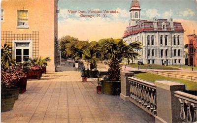 From Pontiac Veranda Oswego, New York Postcard