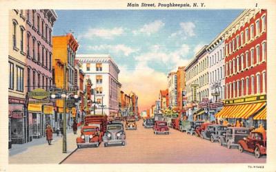 Main Street Poughkeepsie, New York Postcard