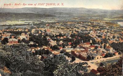 Birds Eye View Port Jervis, New York Postcard