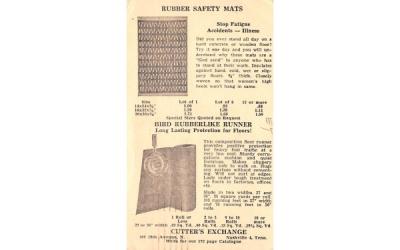 Rubber Safety Mats Port Jervis, New York Postcard