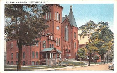 St Mary's Church Port Jervis, New York Postcard