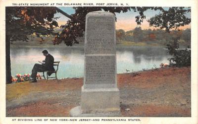 Tri State Monument Port Jervis, New York Postcard