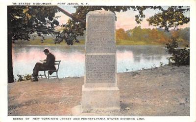 Tri States Monument Port Jervis, New York Postcard