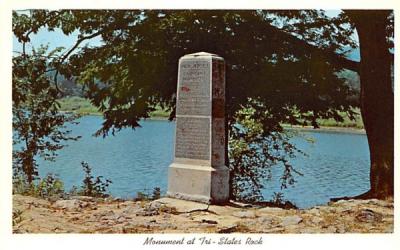 Monument at Tri States Rock Port Jervis, New York Postcard