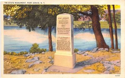 Tri State Monument Port Jervis, New York Postcard