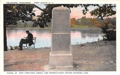 Tri States Monument Port Jervis, New York Postcard