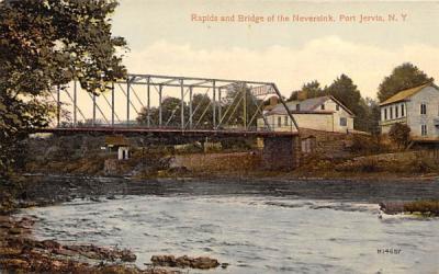 Rapids & Bridge of the Neversink Port Jervis, New York Postcard