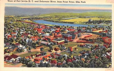 Delaware River from Point Peter Port Jervis, New York Postcard