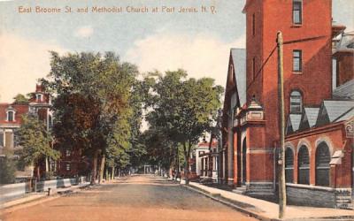 East Broome Street & Methodist Church Port Jervis, New York Postcard